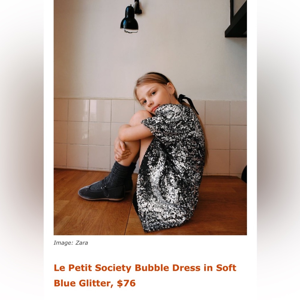 Zara Kids Black and Silver Sequin Dress